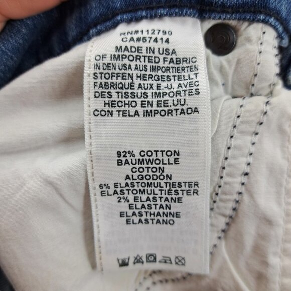 True Religion Stovepipe Patchwork Raw Hem Cropped Jeans Size 27 Boho Colorblock - Picture 12 of 12